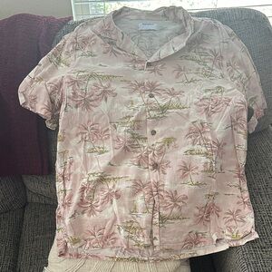 Old Navy Pink Tropical Shirt